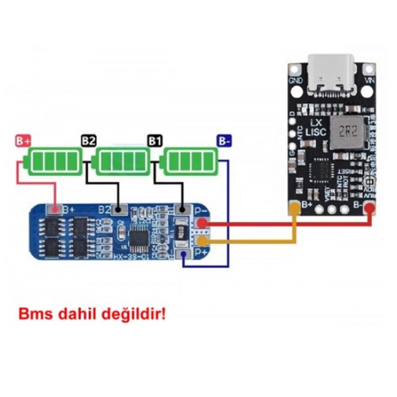 2S IP2326 1.5A 15W Lityum Pil Şarj Devresi Boost Modülü- Type-C - Görsel 3