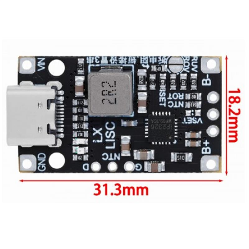 2S IP2326 1.5A 15W Lityum Pil Şarj Devresi Boost Modülü- Type-C - Görsel 5