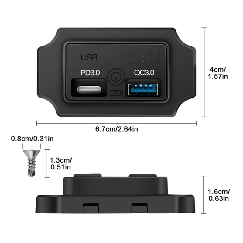 Linkstyle RV USB Çıkışı QC3.0 USB A ve PD3.0 USB C Bağlantı Noktaları 12V/24V Araba için Anahtarlı Şarj Soketi Paneli - Görsel 2