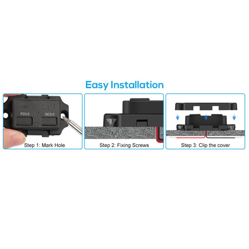 Linkstyle RV USB Çıkışı QC3.0 USB A ve PD3.0 USB C Bağlantı Noktaları 12V/24V Araba için Anahtarlı Şarj Soketi Paneli - Görsel 14