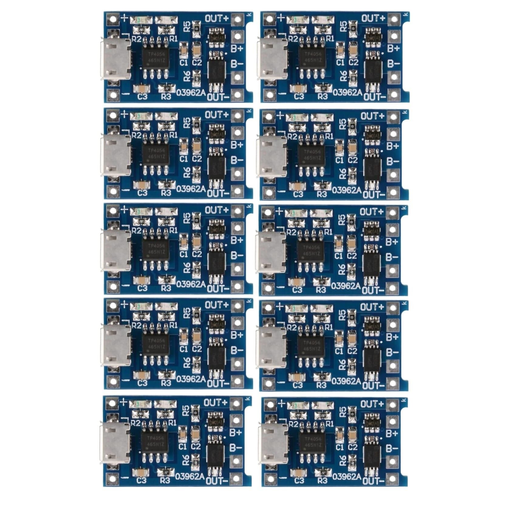 TP4056 10 Adet Korumalı 1A Lipo - Li Ion Pil Şarj Devresi 3