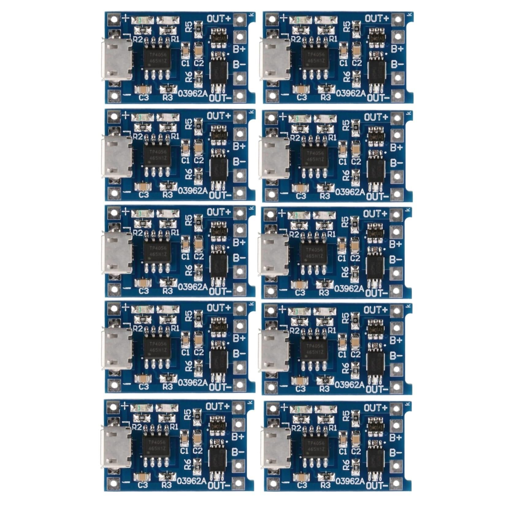 TP4056 10 Adet Korumalı 1A Lipo - Li Ion Pil Şarj Devresi 3