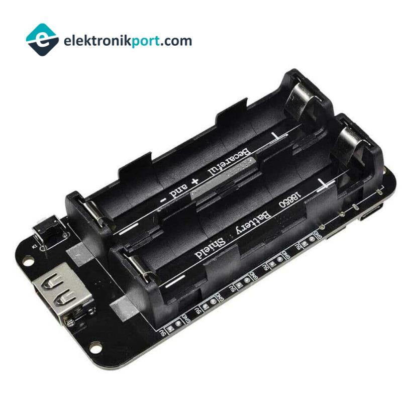 18650 Lityum Pil Yuvası V8 Mikro USB