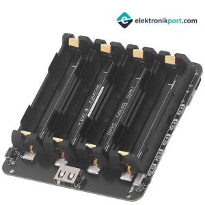 4'lü 18650 Lityum Pil Yuvası V8 Mikro USB