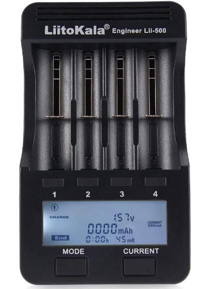 Pil Şarj Cihazı Lityum ve NiMH 18650 26650 LiitoKala Lii-500 LCD Ekran En Akıllı