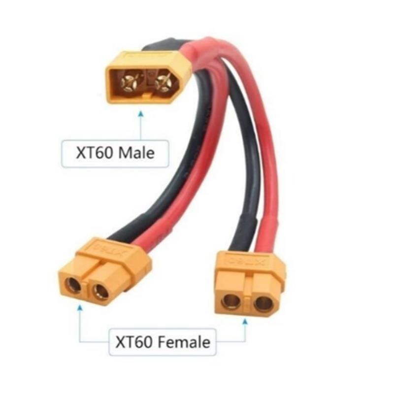 XT60 1 Erkek - 2 Dişi Y Splitter Paralel Dönüştürücü Kablo 20cm 12AWG - Görsel 12